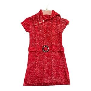 Faded Glory Red Knit Kids Dress with Belt